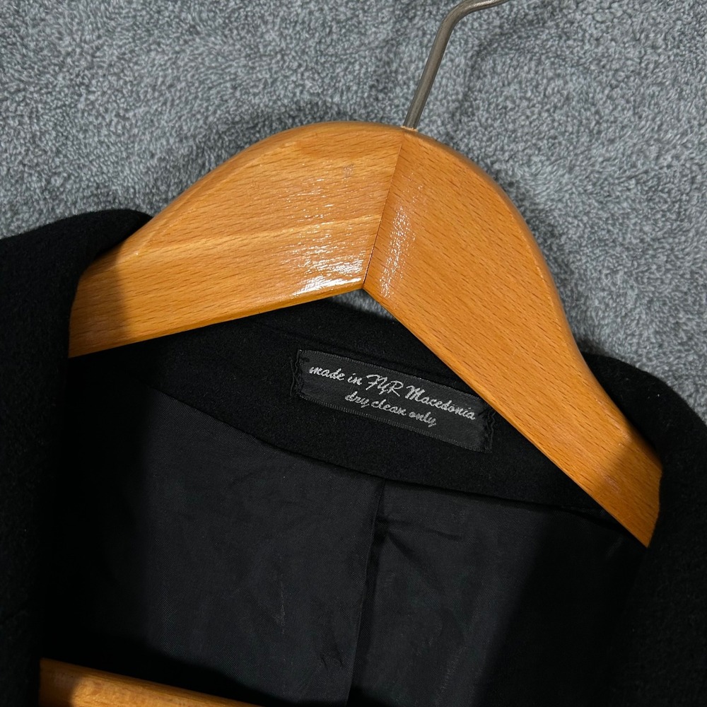 VTG Chereskin Overcoat Long Coat Mens 44R Black Cashmere Blend Italian Fabric - Picture 4 of 15